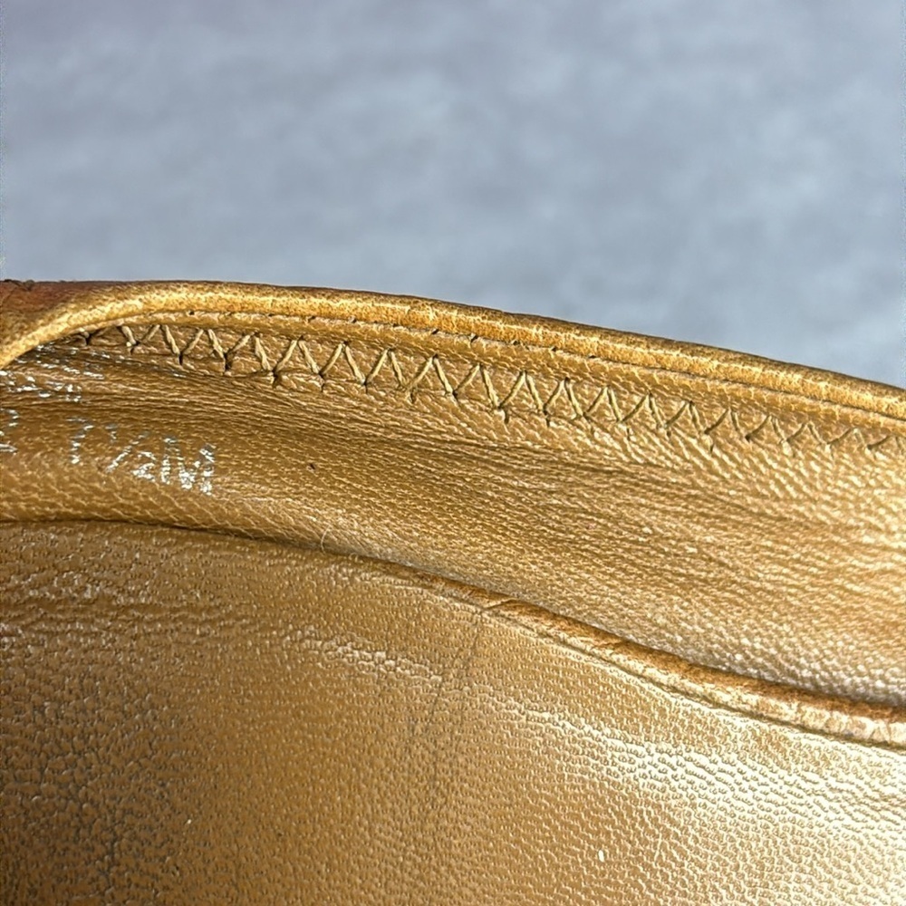 Tory Burch Reva Gold Ballet Flats Logo Medallion Sz 7.5 Classic - Picture 5 of 6